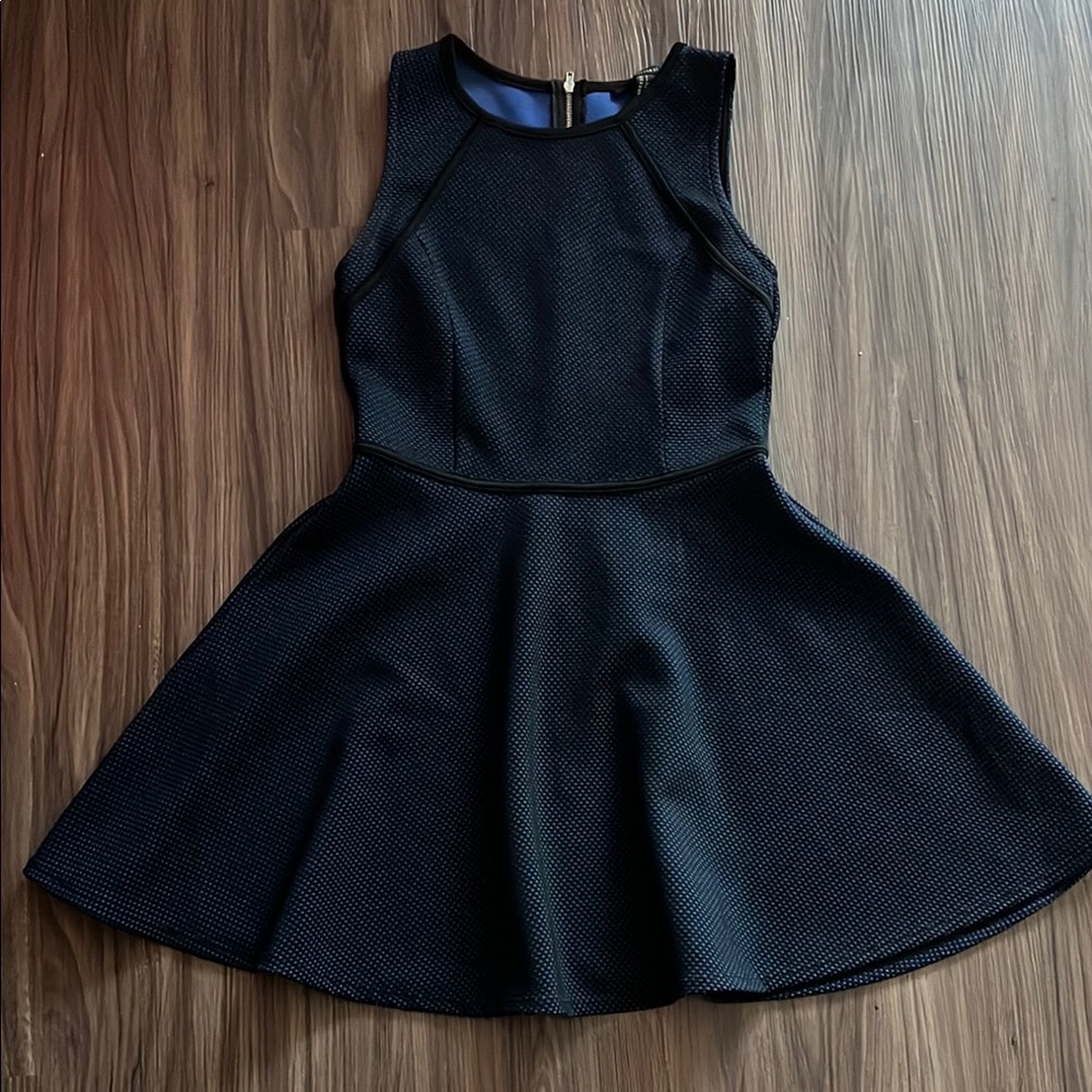 Forever 21 Black and Blue Fit and Flare Dress